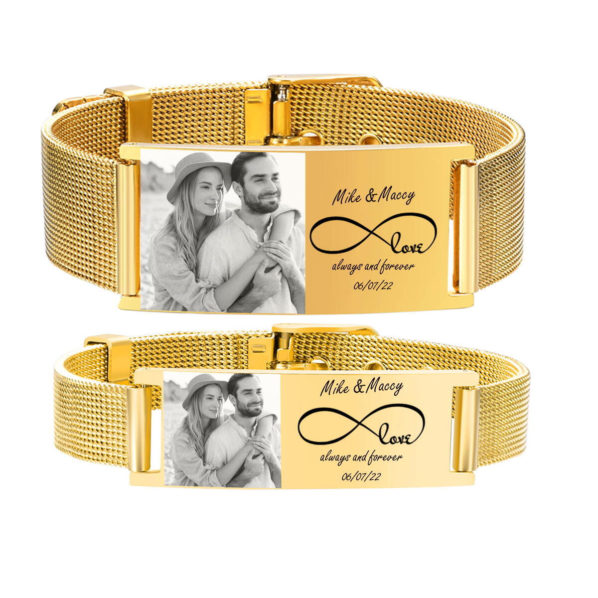 Mesh Stainless Strap - Spersonalizowana bransoletka ID dla kobiet mężczyzn,