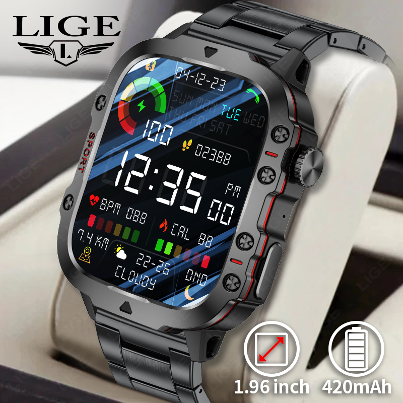 Smartwatch Military Watches For Men - Wytrzymały smartwatch wojskowy dla mężczyzn z