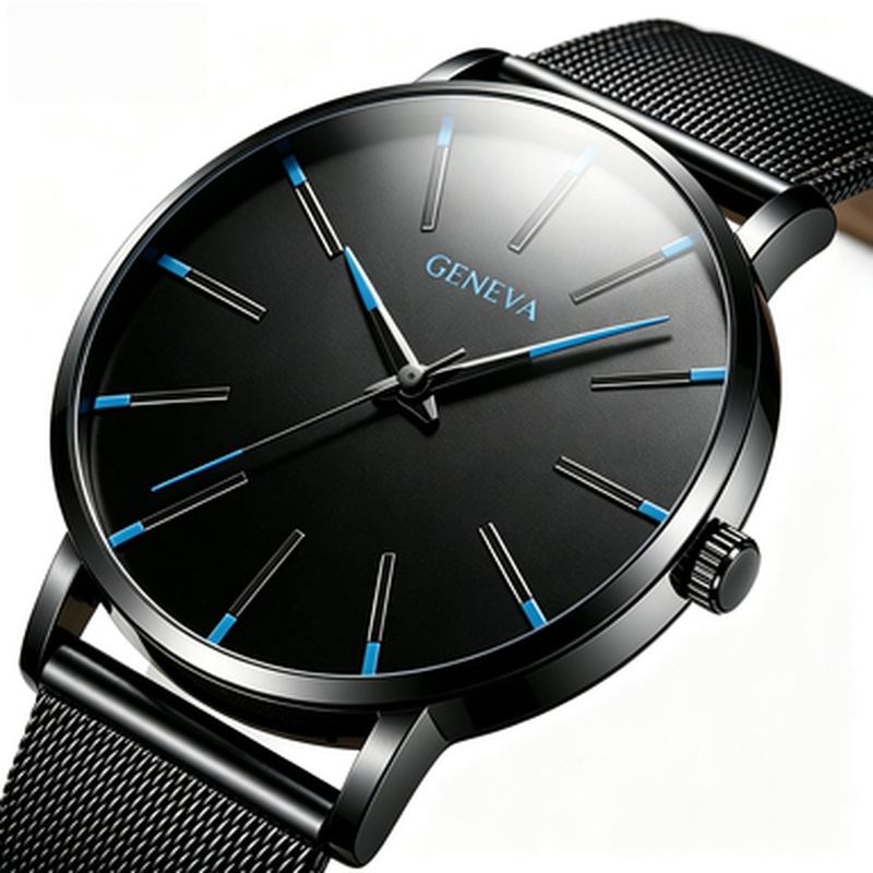 Mesh Stainless Strap - Markowy minimalistyczny ultracienki męski zegarek biznesowy