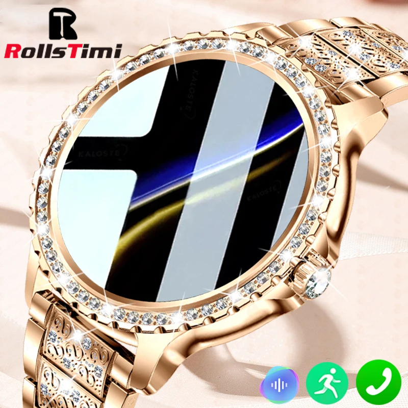 Smartwatch Luxury Watches For Women - Moda luksusowe złote kobiety inteligentny zegarek