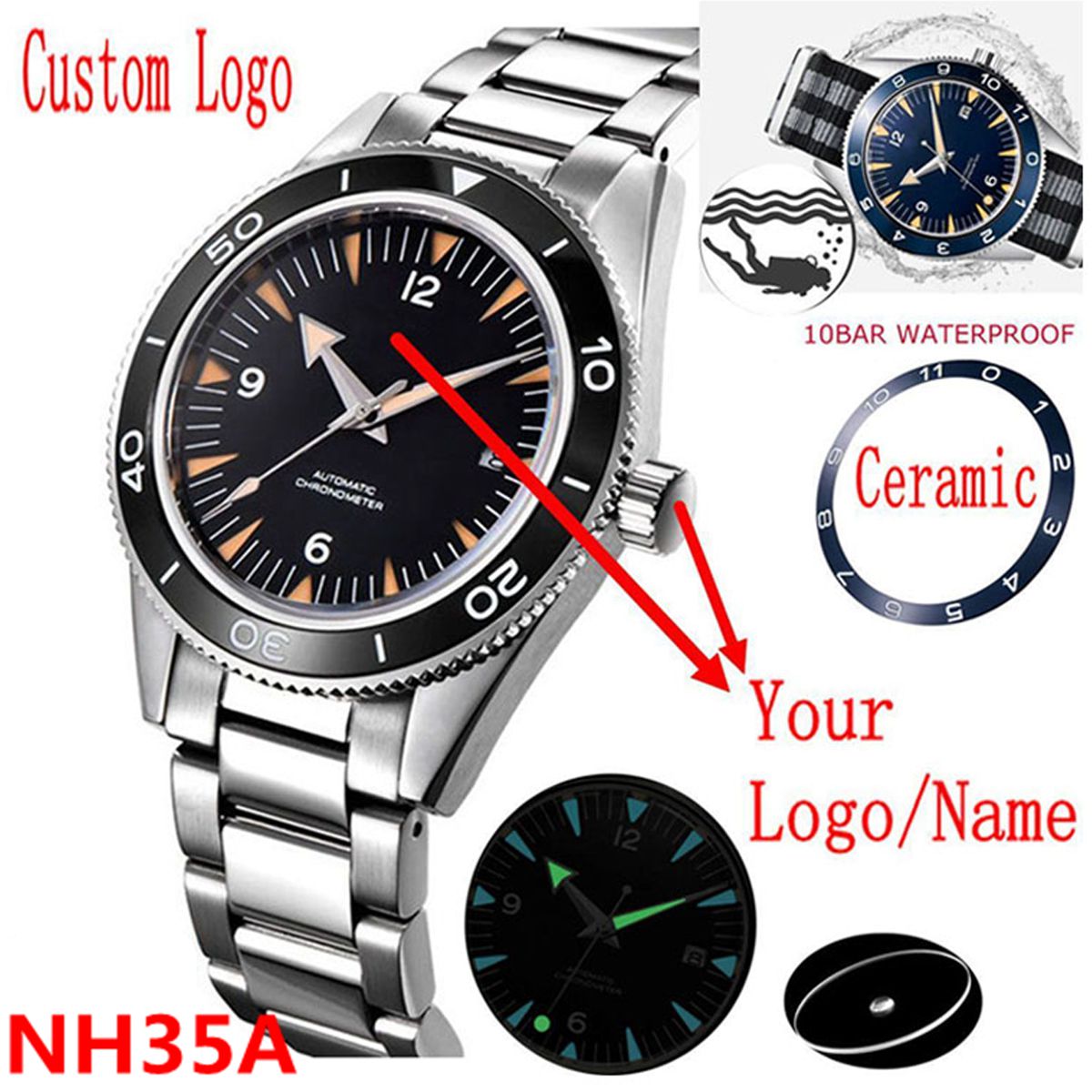 Własne logo NH35 zegarek z mec – Minimalist Thin Watch recenzja i cena