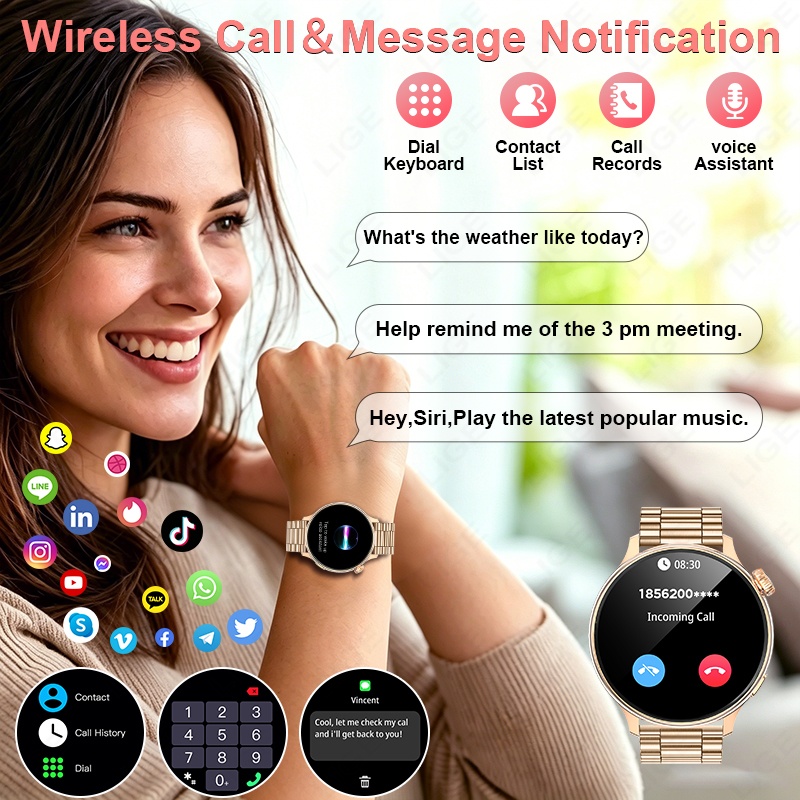 LIGE Luksusowy Smartwatch Dams – Smartwatch Luxury Watches For Women recenzja i cena