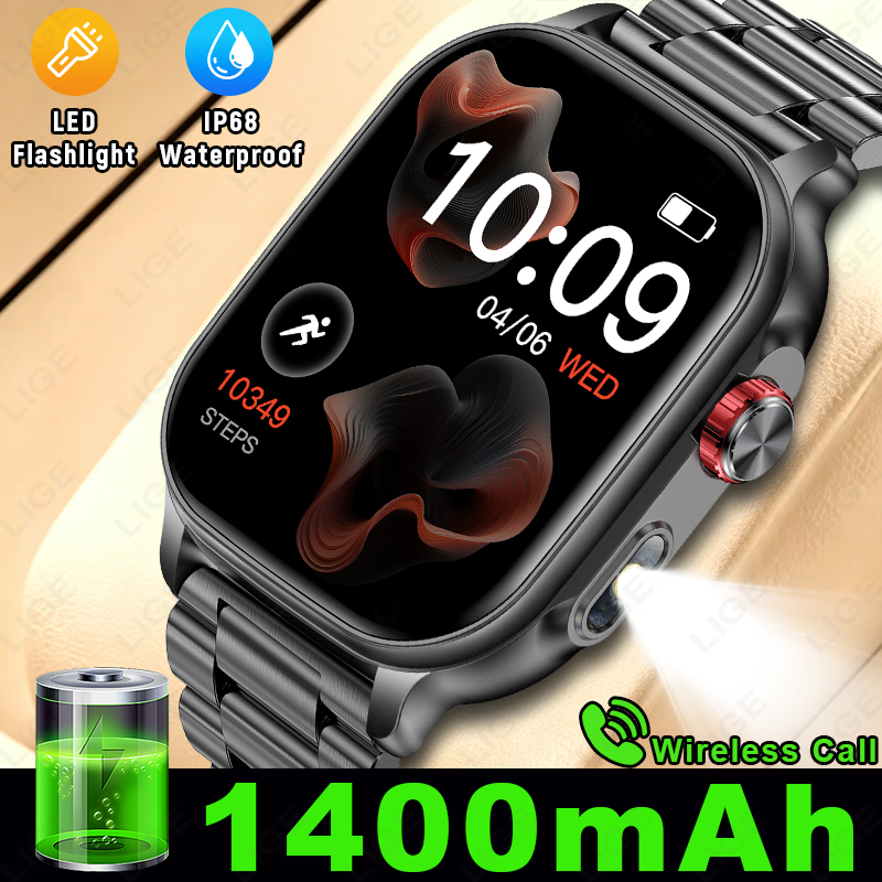 LIGE Nowy Smartwatch Męski z D – Smartwatch Military Watches For Men recenzja i cena