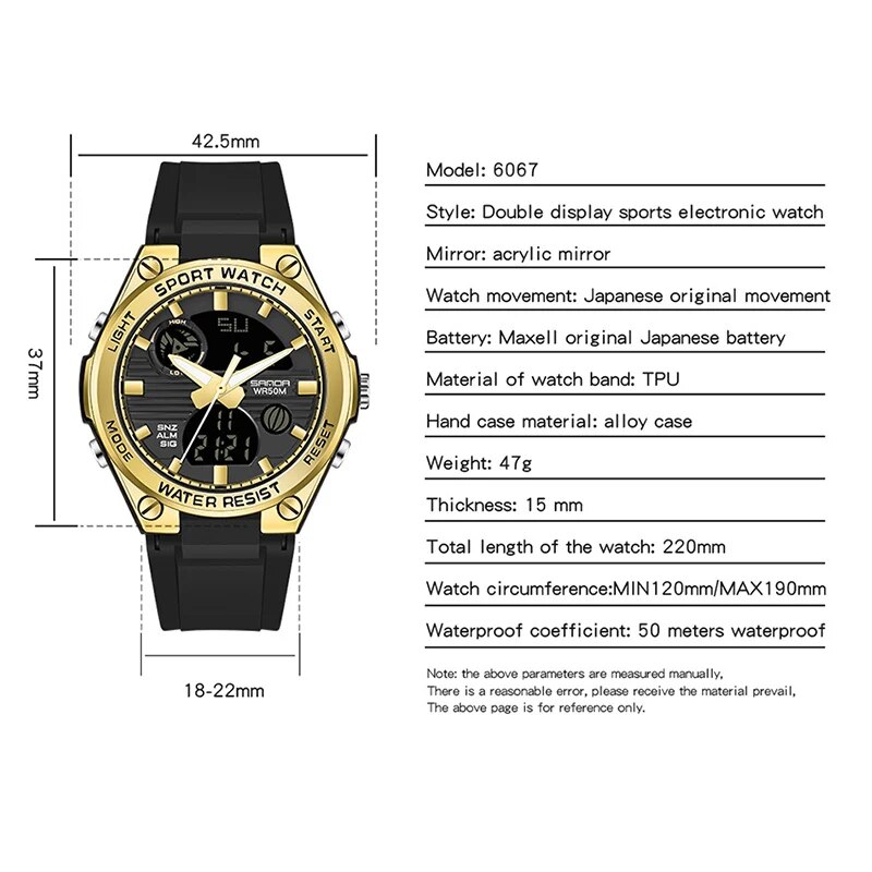 SANDA marka G Style LED cyfrow – Minimalist Thin Watch recenzja i cena