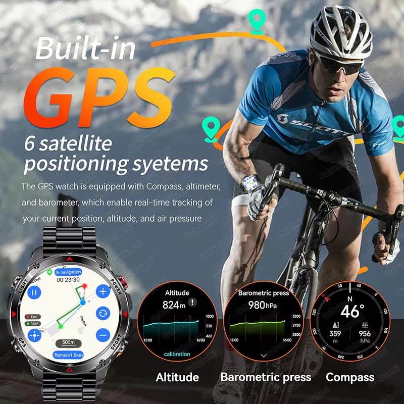 Wojskowy Smartwatch GPS 540mAh – Smartwatch Military Watches For Men recenzja i cena