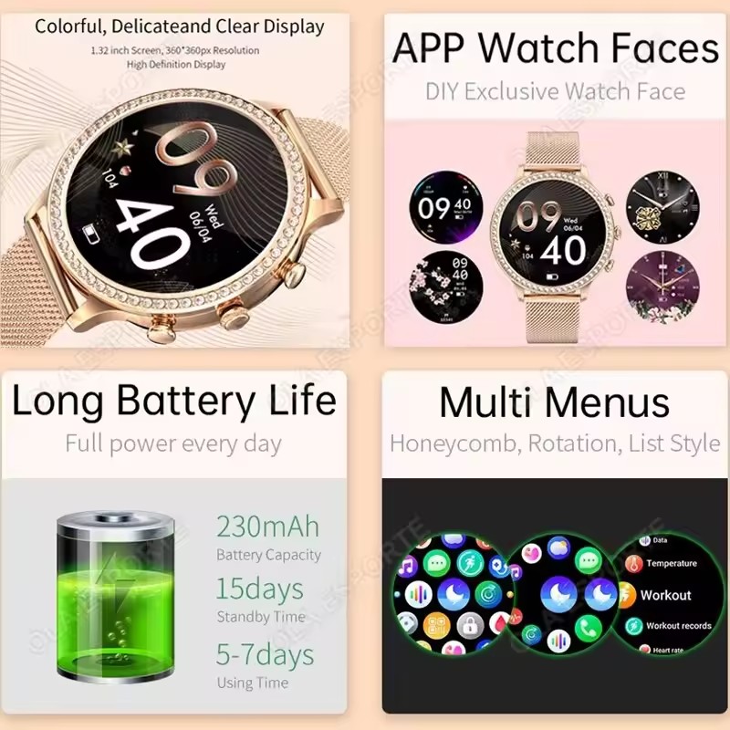 Elegancki damski smartwatch z  – Smartwatch Watches Price recenzja i cena